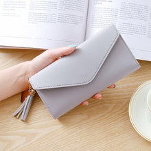 Load image into Gallery viewer, Simple Zipper Purses Long Section Clutch Wallet Soft PU Leather Money Bag