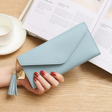 Load image into Gallery viewer, Simple Zipper Purses Long Section Clutch Wallet Soft PU Leather Money Bag
