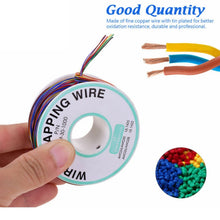 Load image into Gallery viewer, 8 Colors 30AWG Wire Tinned Copper Solid PVC Insulation Wrapping Wire, 8 Colors 30AWG