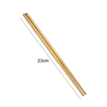 Load image into Gallery viewer, 1 Pair Stainless Steel Tableware Colorful Reusable Metal Chopsticks Dishware, Length：23cm