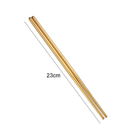 1 Pair Stainless Steel Tableware Colorful Reusable Metal Chopsticks Dishware, Length：23cm