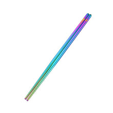Load image into Gallery viewer, 1 Pair Stainless Steel Tableware Colorful Reusable Metal Chopsticks Dishware, Length：23cm