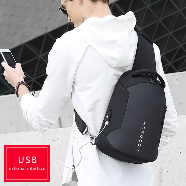 Multi Function Crossbody Bags Men Chest Bag Water Repellent Shoulder Bag with USB Charging Port