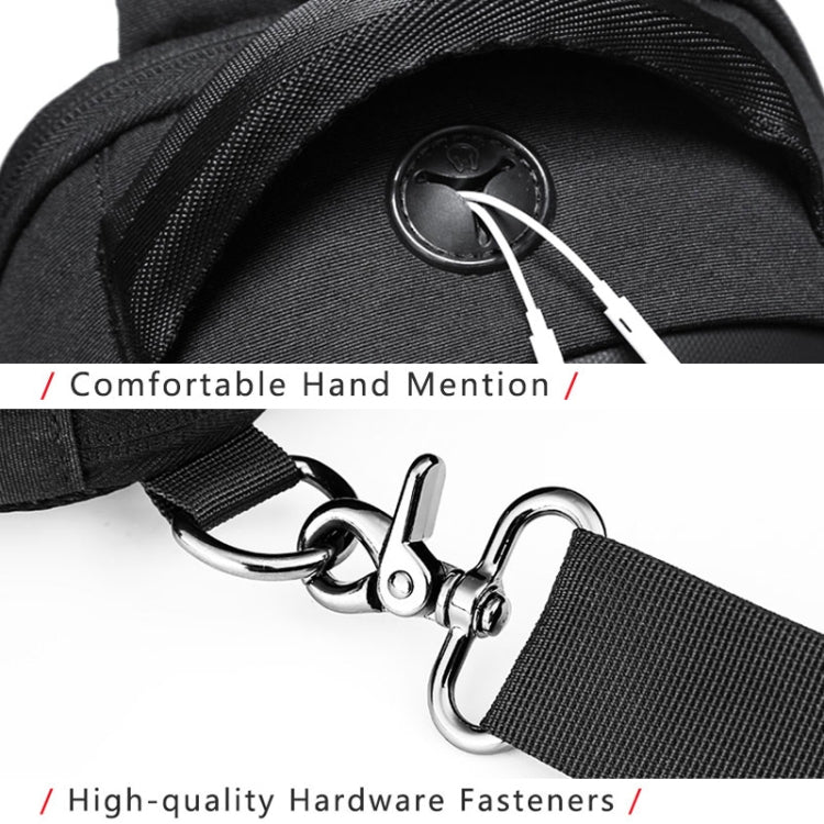 Multi Function Crossbody Bags Men Chest Bag Water Repellent Shoulder Bag with USB Charging Port