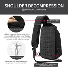 Load image into Gallery viewer, Multi Function Crossbody Bags Men Chest Bag Water Repellent Shoulder Bag with USB Charging Port