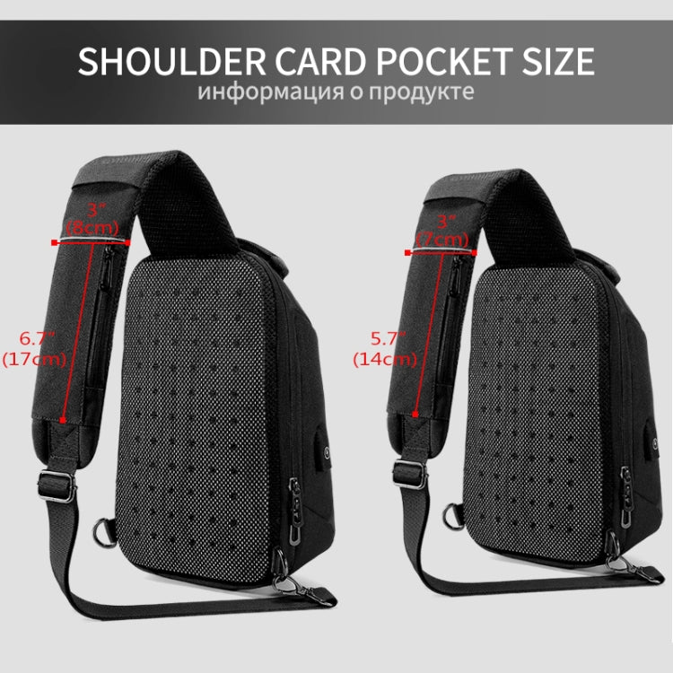 Multi Function Crossbody Bags Men Chest Bag Water Repellent Shoulder Bag with USB Charging Port