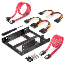 Load image into Gallery viewer, 2.5 Inch to 3.5 Inch External HDD SSD Metal Mounting Kit Adapter Bracket With SATA Data Power Cables and Screws