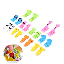 Load image into Gallery viewer, 5 Sets 10 in 1 Creative Cartoon Animal Plastic Children Fruit Fork Bento Decoration Toothpick