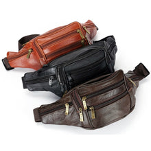 Load image into Gallery viewer, Fashion Men Genuine Leather Waist Bags Travel Necessity Organizer Mobile Phone Bag