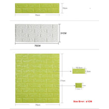 Load image into Gallery viewer, 2 PCS Self Adhesive Waterproof TV Background Brick Wallpapers 3D Wall Sticker Living Room Wallpaper Mural Bedroom Decorative Stickers, 70cm x 77cm