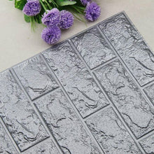 Load image into Gallery viewer, 2 PCS Self Adhesive Waterproof TV Background Brick Wallpapers 3D Wall Sticker Living Room Wallpaper Mural Bedroom Decorative Stickers, 70cm x 77cm