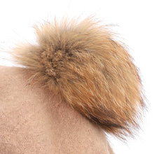 Load image into Gallery viewer, Women Retro Plush Ball Beret Loose Cashmere Beanie Hat
