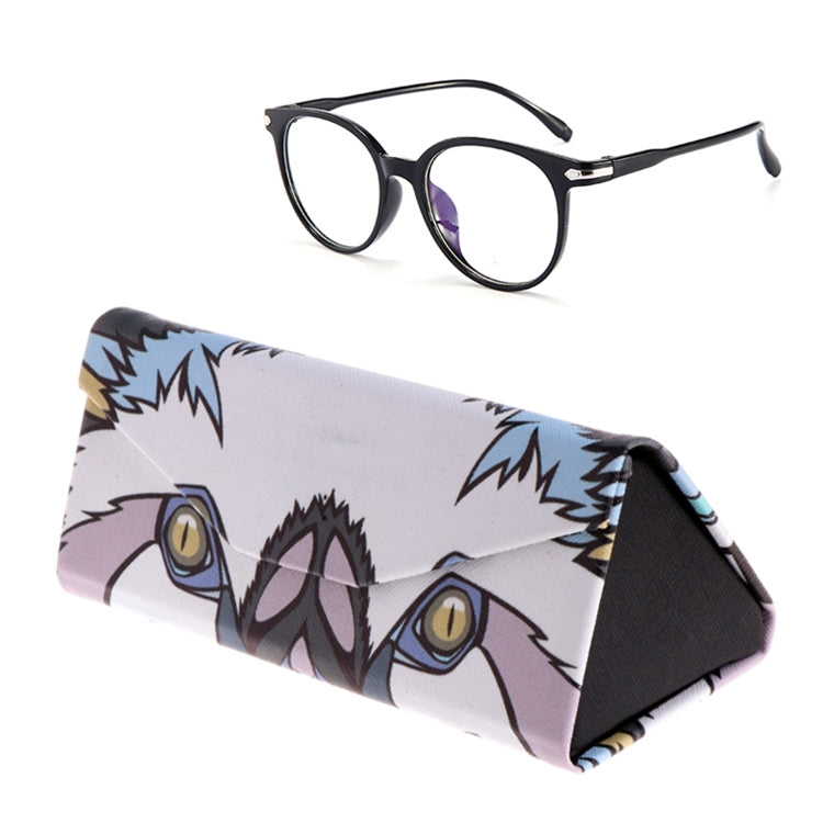 Foldable Triangle Animal Print Glasses Case Sunglasses Myopia Frame Case