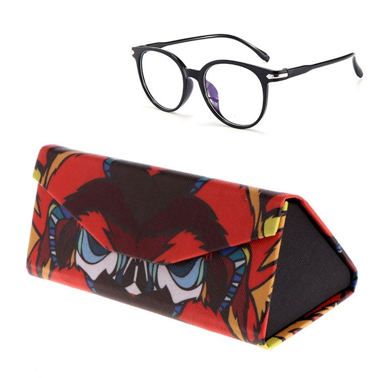 Foldable Triangle Animal Print Glasses Case Sunglasses Myopia Frame Case