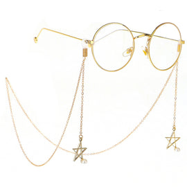 Non-slip Metal Glasses Pendant with Pearl Pendant Glasses Chain