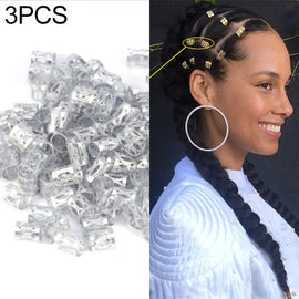 3 PCS Dreadlocks Aluminum Rice Beads Hair Accessories, Silver, Gold, Mixed