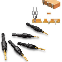 Load image into Gallery viewer, 5 PCS/Set Countersink Woodworking Drill Bit Set Hexagon Screw Hardware Tool, Gold, Silver