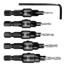 Load image into Gallery viewer, 5 PCS/Set Countersink Woodworking Drill Bit Set Hexagon Screw Hardware Tool, Gold, Silver