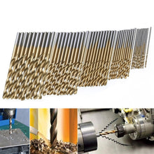 Load image into Gallery viewer, 50 PCS/Set Titanium Coated Drill Bits High Speed Steel Drill Bit Set Power Drilling Tools, 50 PCS/Set Drill Bits