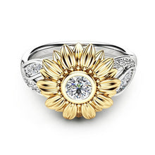 Load image into Gallery viewer, Fashion Female Cute Sunflower Crystal Rings for Women, 10, 11, 12, 5, 6, 7, 8, 9
