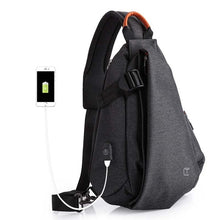 Load image into Gallery viewer, Multifunction Fashion Men Crossbody Bags Chest Pack  Messengers Bag Waterproof Shoulder Bag with USB Charging Port