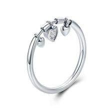Load image into Gallery viewer, 925 Sterling Silver Heart Diamond Ring Women Wedding Engagement Jewelry, 6, 7, 8, 5