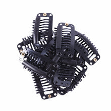 Load image into Gallery viewer, 20 PCS 32mm 9-teeth Hair Extension Clips Snap Metal Clips With Silicone Back