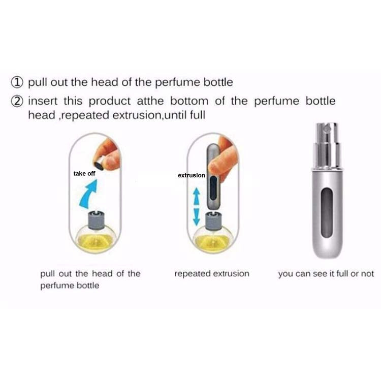 Portable Mini Aluminum Refillable Perfume Bottle Spray Empty Cosmetic Containers Atomizer, Capacity:5ml