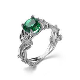 Crystal Vine Leaf Design Engagement Ring Fashion For Women Jewelry, 6, 8