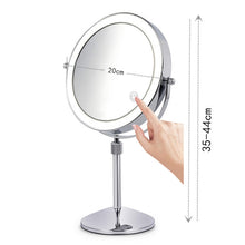 Load image into Gallery viewer, Desktop Double-SidedRound LED Luminous Makeup Mirror Liftable Magnifying Mirror, Plane + 3 Times Magnification(8-inch Rechargeable), Plane + 5 Times Magnification(8-inch Rechargeable), Plane + 7 Times Magnification(8-inch Rechargeable)                 ...
