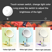 Load image into Gallery viewer, Desktop Double-SidedRound LED Luminous Makeup Mirror Liftable Magnifying Mirror, Plane + 3 Times Magnification(8-inch Rechargeable), Plane + 5 Times Magnification(8-inch Rechargeable), Plane + 7 Times Magnification(8-inch Rechargeable)                 ...