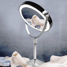 Load image into Gallery viewer, Desktop Double-SidedRound LED Luminous Makeup Mirror Liftable Magnifying Mirror, Plane + 3 Times Magnification(7-inch Rechargeable), Plane + 5 Times Magnification(7-inch Rechargeable), Plane + 7 Times Magnification(7-inch Rechargeable)