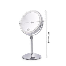 Load image into Gallery viewer, Desktop Double-SidedRound LED Luminous Makeup Mirror Liftable Magnifying Mirror, Plane + 3 Times Magnification(7-inch Rechargeable), Plane + 5 Times Magnification(7-inch Rechargeable), Plane + 7 Times Magnification(7-inch Rechargeable)