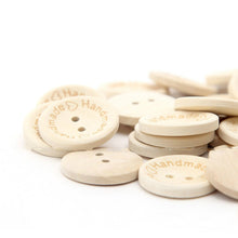 Load image into Gallery viewer, 100 PCS/Set Natural Color Wooden Buttons Handmade Love Letter Wood Button Craft DIY Baby Apparel Accessories, 15mm, 20mm, 25mm