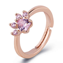 Load image into Gallery viewer, Women Crystal Cute Cat Claw Opening Adjustable Ring Jewelry