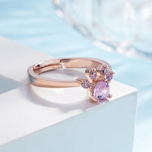 Load image into Gallery viewer, Women Crystal Cute Cat Claw Opening Adjustable Ring Jewelry