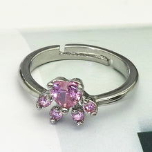 Load image into Gallery viewer, Women Crystal Cute Cat Claw Opening Adjustable Ring Jewelry