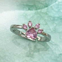 Load image into Gallery viewer, Women Crystal Cute Cat Claw Opening Adjustable Ring Jewelry