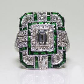 Luxury Square Women Crystal Zircon Engagement Ring, 10, 6, 7, 8, 9