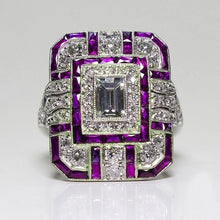Load image into Gallery viewer, Luxury Square Women Crystal Zircon Engagement Ring, 10, 6, 7, 8, 9