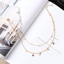 Load image into Gallery viewer, 5 PCS Simple Double Moon Star Short Necklace