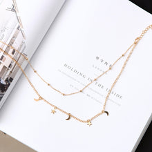 Load image into Gallery viewer, 5 PCS Simple Double Moon Star Short Necklace