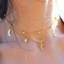 Load image into Gallery viewer, 5 PCS Simple Double Moon Star Short Necklace