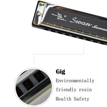 Load image into Gallery viewer, Swan 2 PCS 10 Holes Full-scale Bruce Harmonica Beginner Children Adult Students Playing Musical Instruments, Swan 10 Holes Bruce Harmonica