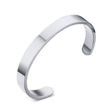 Load image into Gallery viewer, 8mm Width Women Men Stainless Steel Surface Bracelet Bangle, Rose Gold, Silver, Black, Gold