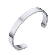 Load image into Gallery viewer, 8mm Width Women Men Stainless Steel Surface Bracelet Bangle, Rose Gold, Silver, Black, Gold