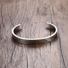 Load image into Gallery viewer, 8mm Width Women Men Stainless Steel Surface Bracelet Bangle, Rose Gold, Silver, Black, Gold