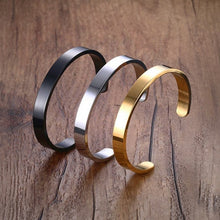Load image into Gallery viewer, 8mm Width Women Men Stainless Steel Surface Bracelet Bangle, Rose Gold, Silver, Black, Gold