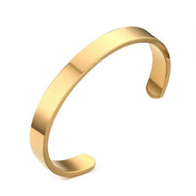 Load image into Gallery viewer, 8mm Width Women Men Stainless Steel Surface Bracelet Bangle, Rose Gold, Silver, Black, Gold