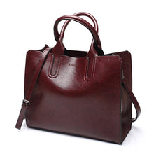 Load image into Gallery viewer, Leather Handbags Big Women Bag Casual Female Bags Trunk Tote Shoulder Bag Ladies Large Bolsos, Brown, Black, Green, Blue, Coffee, Burgundy, Pink, Gray